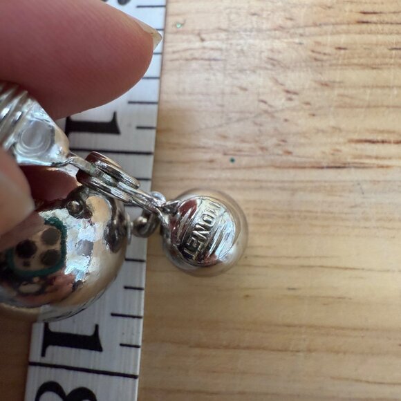 Monet Vintage Silver Tone Clip-On Earrings Double Ball Dangle Design Retro Style - Picture 11 of 12
